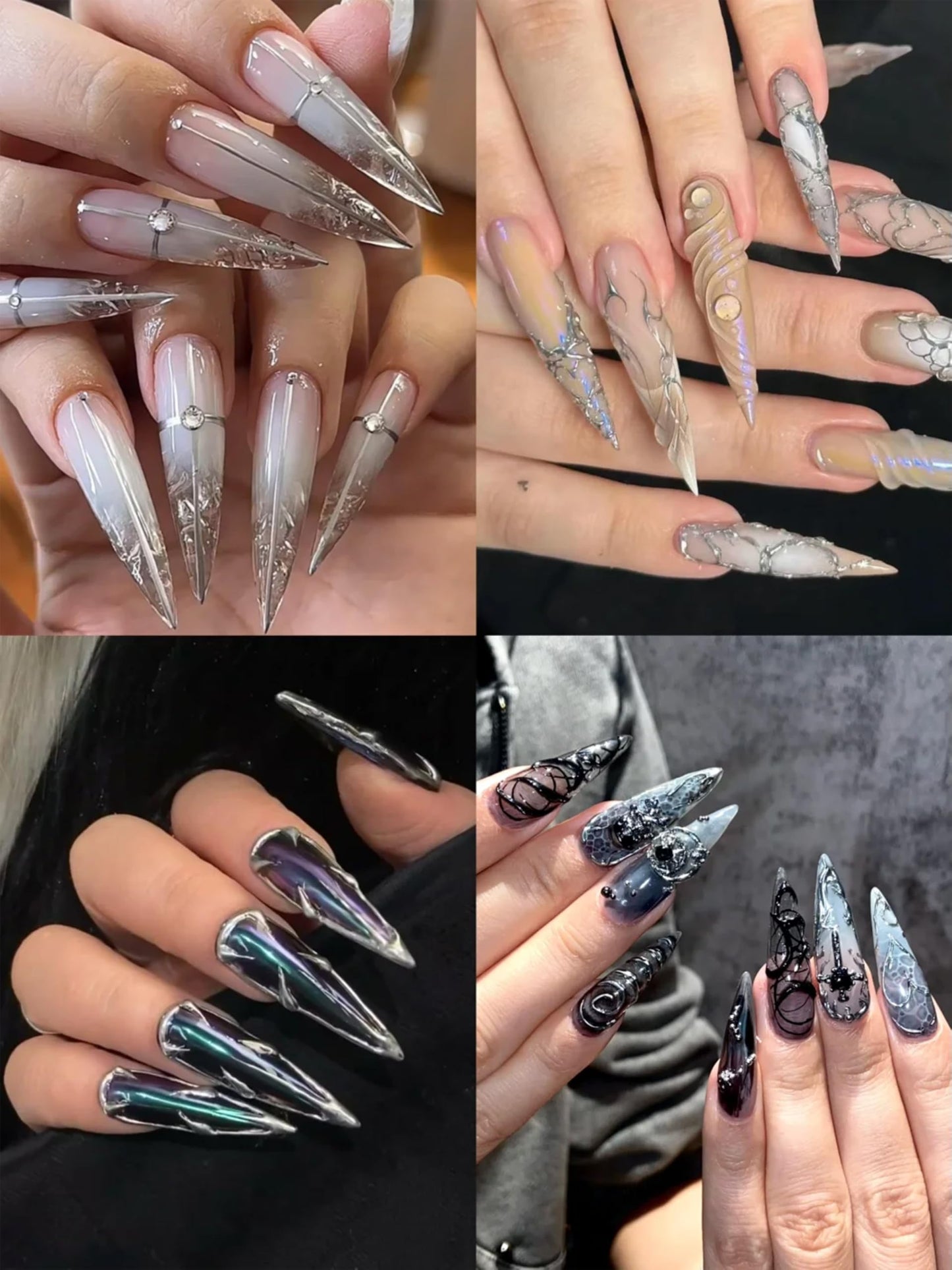 480PCS Nail Tips Clear False Nails Full Cover for Acrylic Fake Nails Kit 12 Sizes 2 Shapes Medium Coffin Medium Stiletto Pre-Shape for Salon Home DIY Beauty and Personal Care ELLEWIN