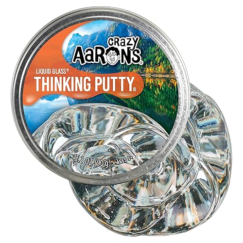 Crazy Aaron's Thinking Putty - Liquid Glass - See-Through Putty for Kids and Adults in a 4" Tin - Creative and Endless Fun, Stress Relief Therapy…