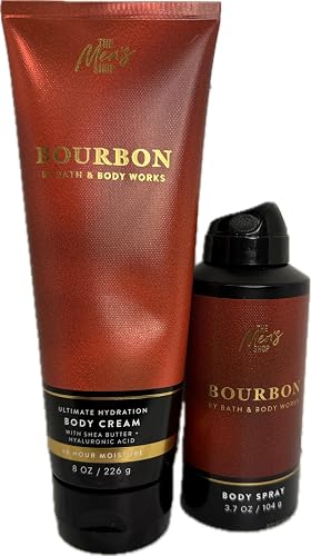 Bath & Body Works Body Men's Bourbon Body Cream and Spray 2 Piece Set