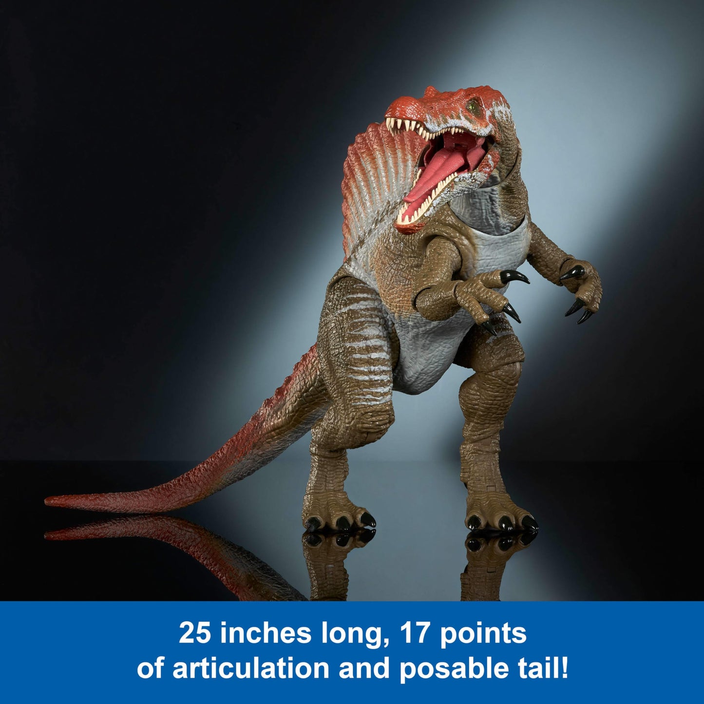 Mattel Jurassic World Hammond Collection Action Figure, Jurassic Park 3 Spinosaurus, Extra Large Carnivore Dinosaur Toy, Posable Tongue & Wired Tail