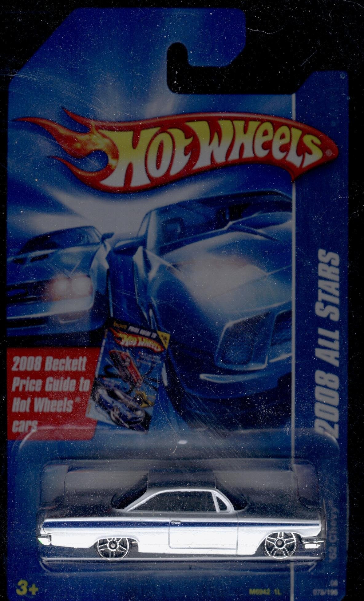 Hot Wheels 2008 All Stars White '62 Chevy w/ PR5s on Beckett Price Guide Card #76 1:64 Scale