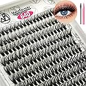 Marsfarmer 640pcs Individual Cluster Lashes Kit - False Eyelashes 9-16mm 40D+50D D Curl with Lash Cluster Applicator Tweezer, Reusable