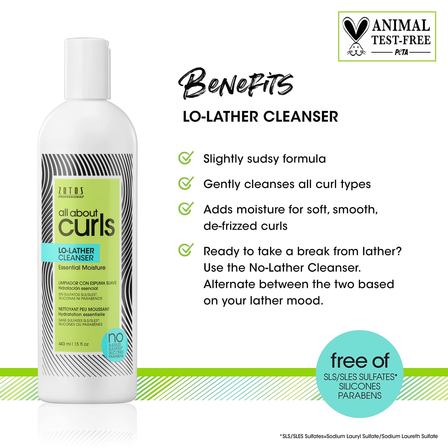 ALL ABOUT CURLS Lo-Lather Cleanser Shampoo | Essential Moisture | Gentle Cleansing | Slightly Sudsy | All Curly Hair Types | Cruelty Free | Sulfate
