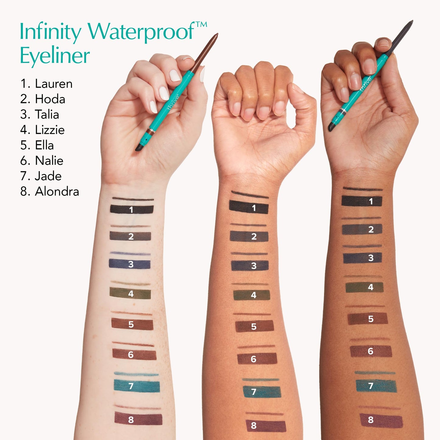 Thrive Causemetics Infinity Waterproof Eyeliner Pencil, Built In Sharpener & Smudge Tip, Long Lasting, Smudge Proof, Hyaluronic Acid & Shea Butter Beauty and Personal Care Thrive Causemetics