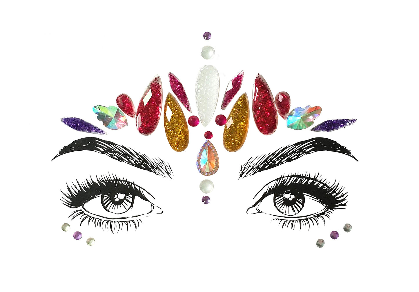 Christmas Face Gems,3PCS Crystal Body Glitter Face Stickers Festival Makeup Jewels Temporary Tattoo Glitter Rhinestone Adhesive for Face Eyes Body