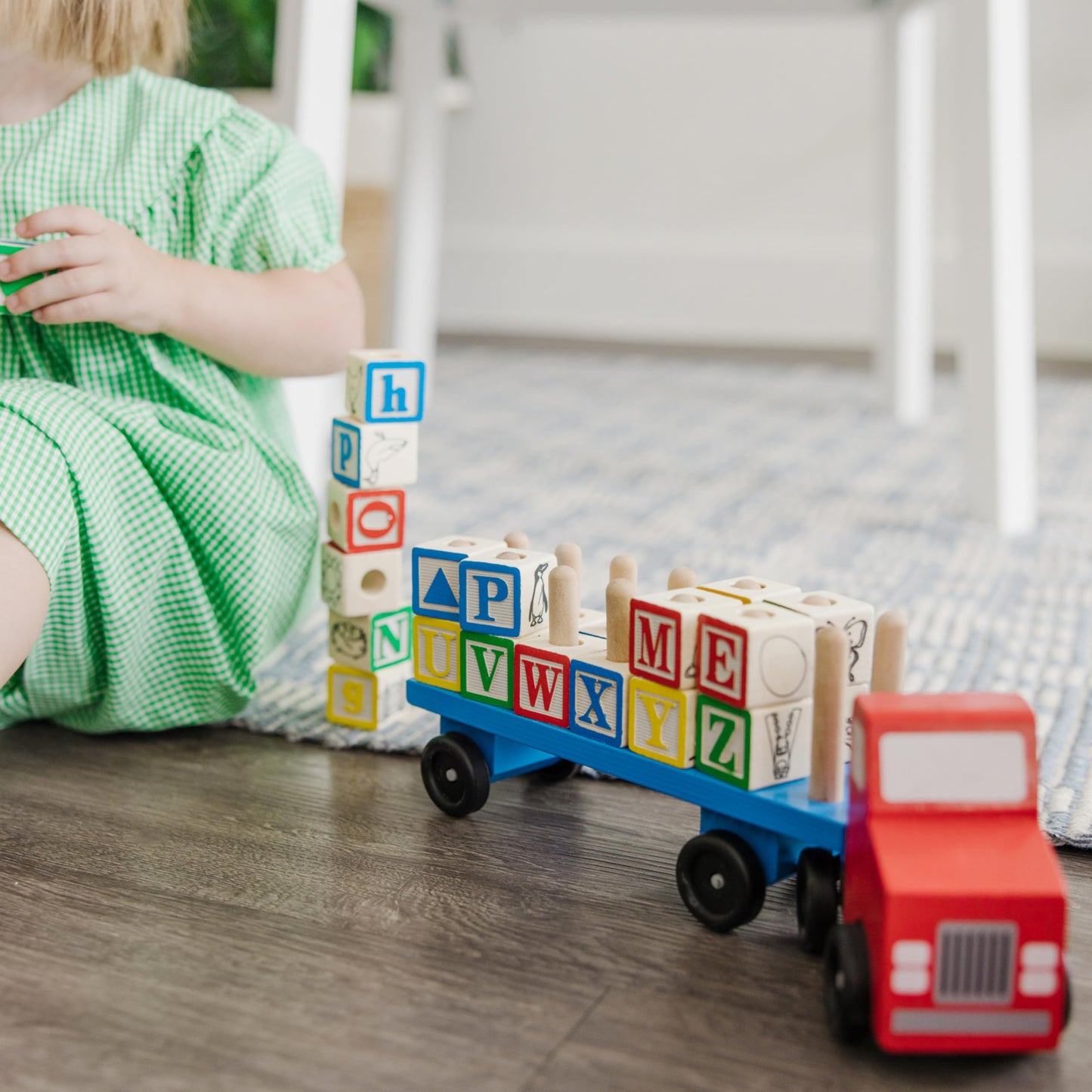 Melissa & Doug Alphabet Blocks Wooden Truck Educational Toy
