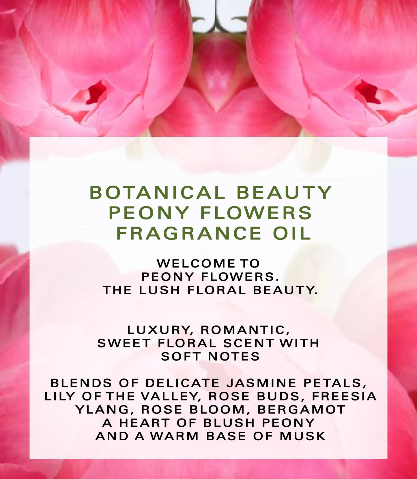 Botanical Beauty PEONY FLOWERS FRAGRANCE OIL ROLL-ON. Rollerball Perfume, Long Lasting an luxury scent, blends of Jasmine Petals, Lily of the Valley,
