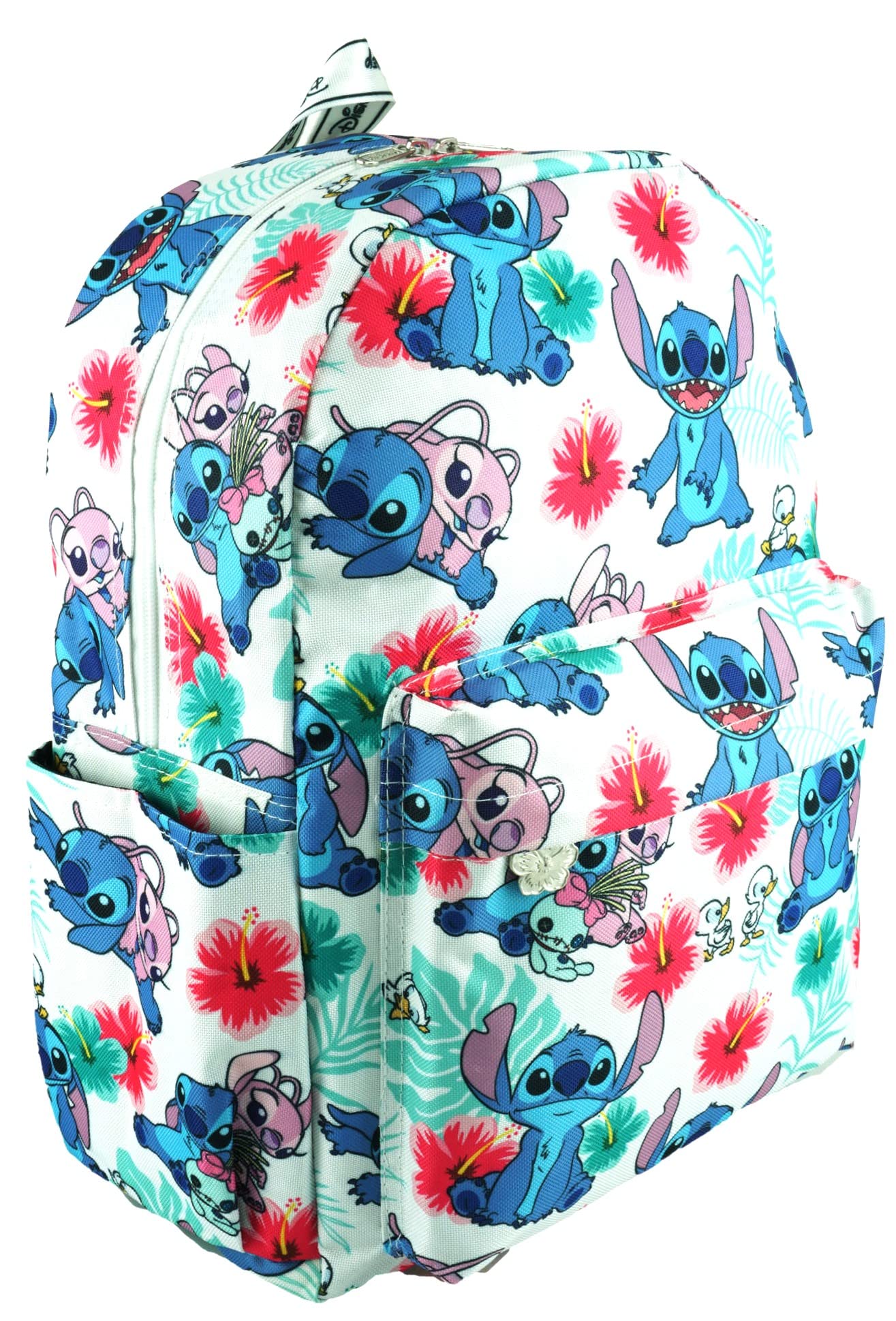 Wondapop Disney Lilo & Stitch 17 Inch Deluxe Backpack with Laptop Compartment (White)