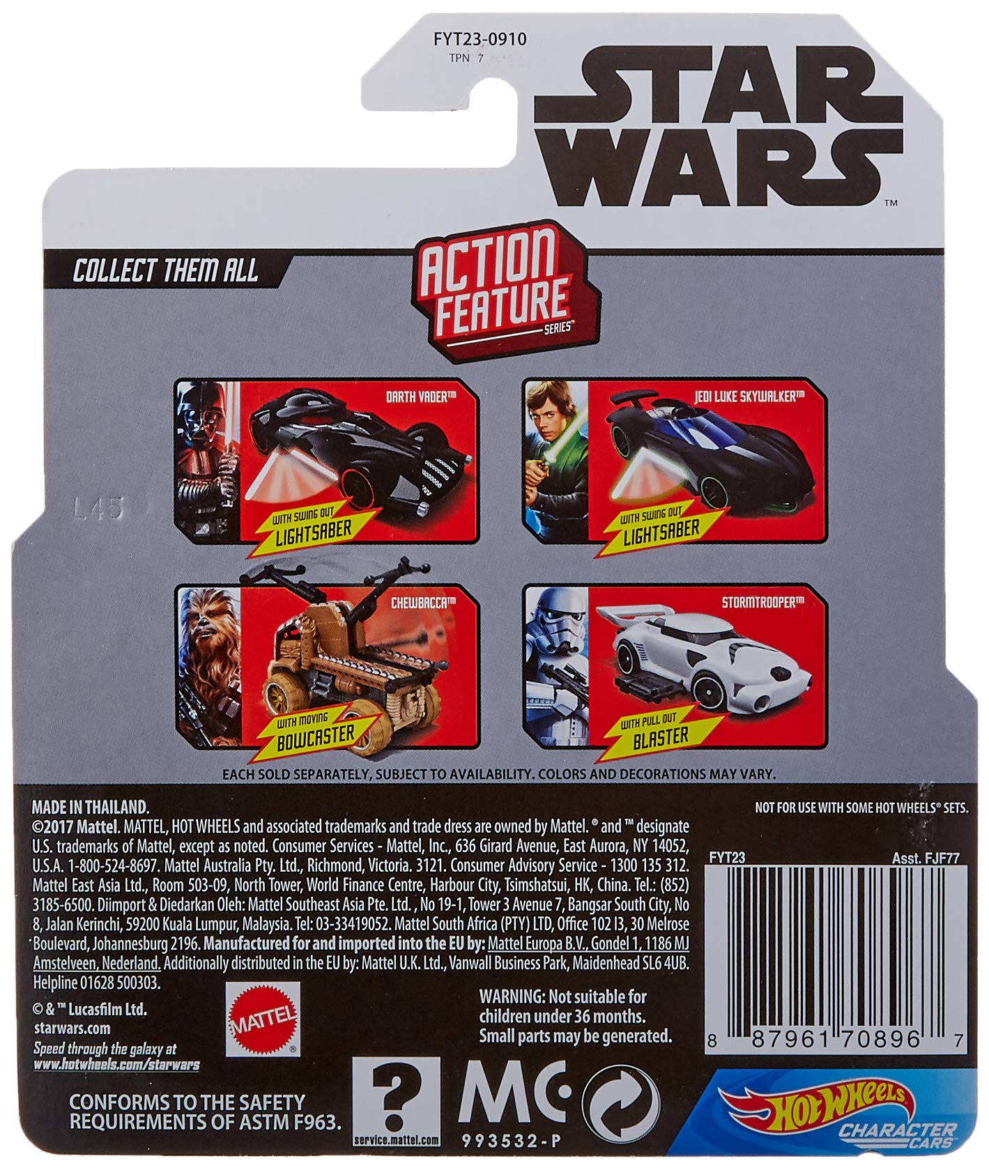 Hot Wheels Star Wars Chewbacca Action Feature Series Character Cars