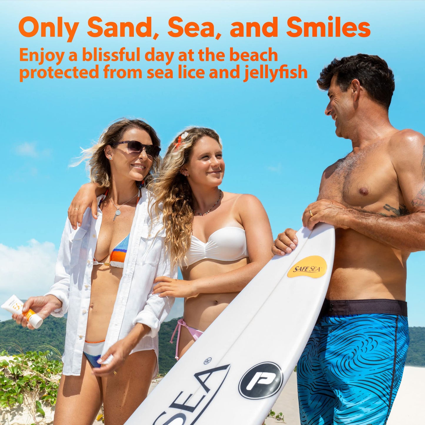 SAFE SEA Jellyfish Sting-Blocking Sunscreen, SPF 50+ travel Size Lotion, Waterproof, Biodegradable, Coral Reef-Safe, Body and Face Sunscreen
