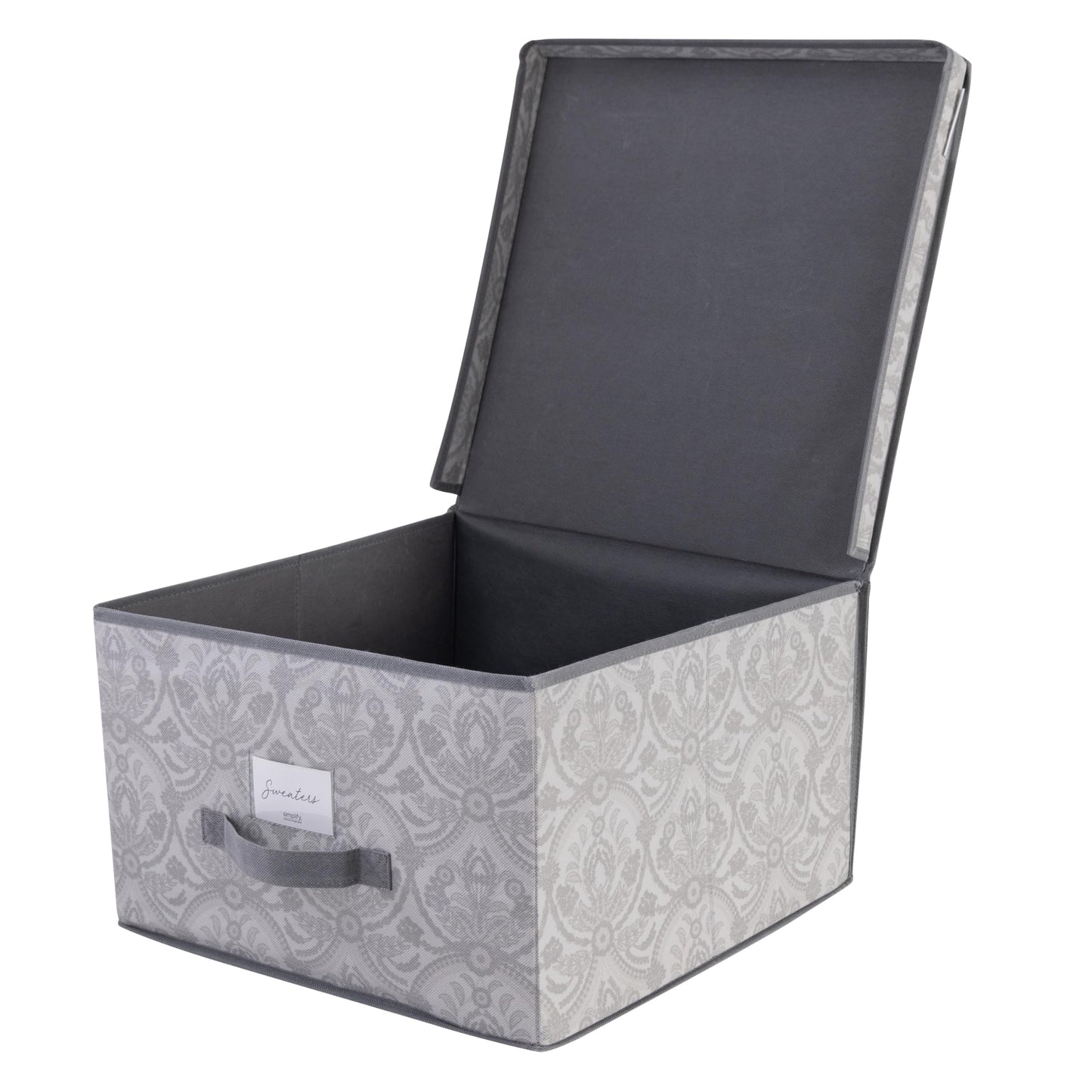 Laura Ashley Non-Woven Jumbo Storage Box, Dimensions: L16 x W16 x H10, Collapsible, Durable, Home Organization, Closet Storage, Grey