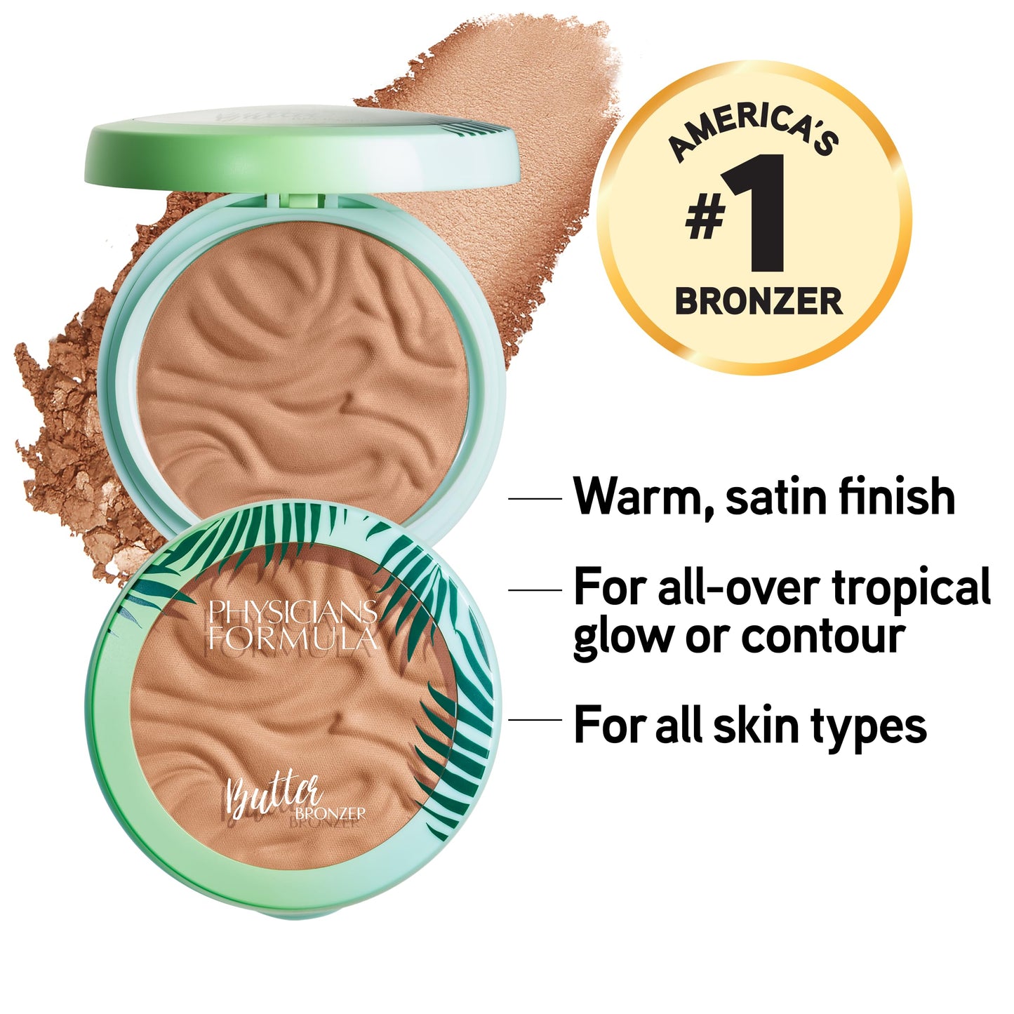 Physicians Formula Murumuru Butter Bronzer, Moisturizing, Nourishing Murumuru Butter for Silky Glow, Dermatologist Tested, Hypoallergenic, Vegan