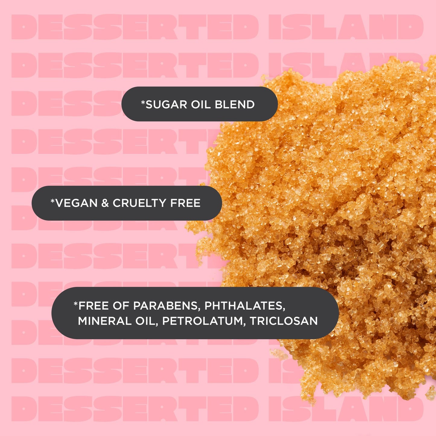 Cake Beauty Desserted Island Vegan Body Sugar Scrub - Shea Butter, Demerara Sugar & Coconut Oil - Gentle Exfoliating Hand, Leg, Foot & Body Sugar Soap