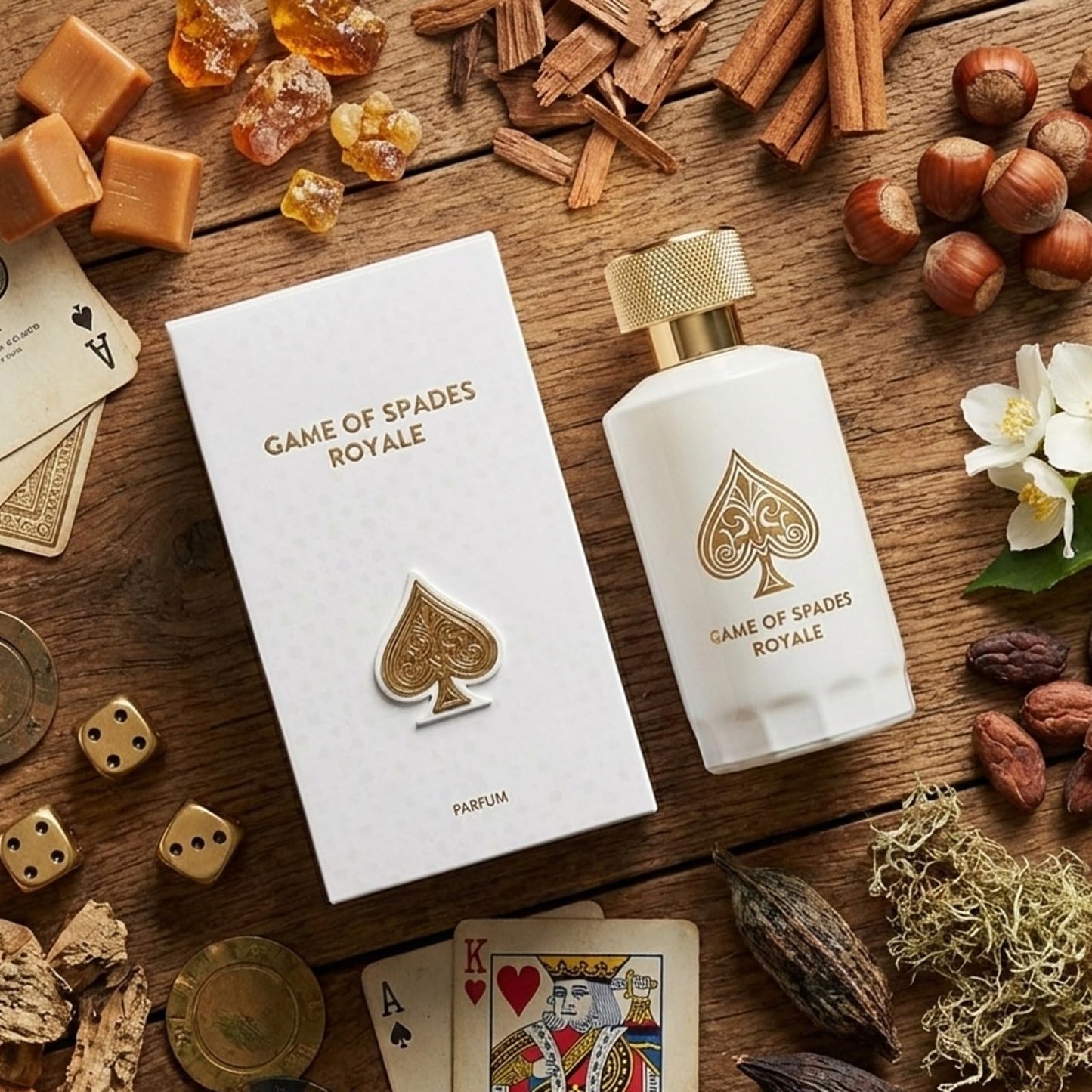 Jo Milano Game of Spades Royale Parfum Spray | 3.4 oz (100ml) | Oud Wood, Amber, Musk, Floral, Caramel Scent | Long Lasting Fragrance for Men and