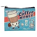 blue q coin purse - cute pouch for men and women, small wallet keychain organizer, zipper bag coins, gift cards & earbuds, mini card holder, compact…
