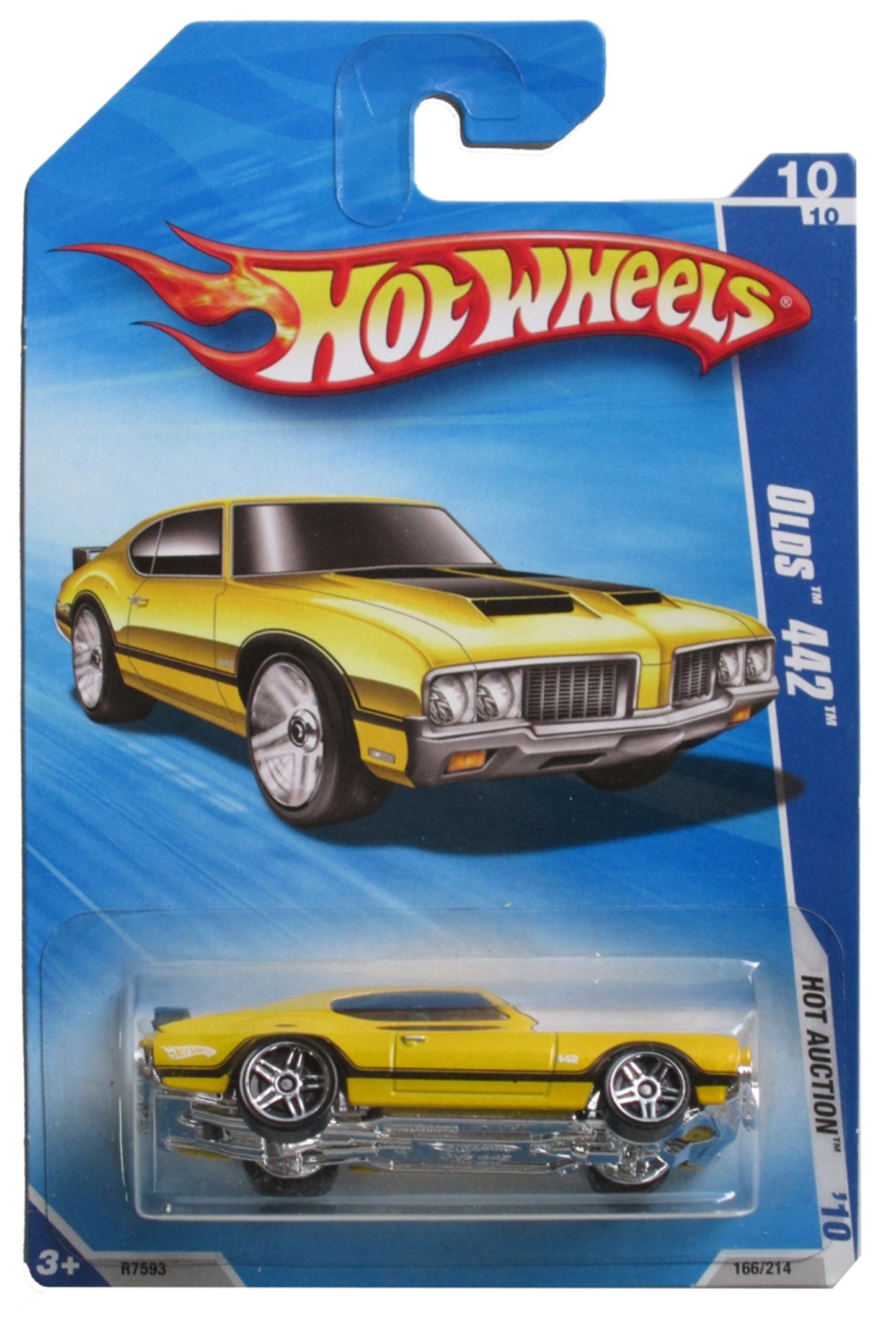 2010 HOT WHEELS HOT AUCTION 10/10 YELLOW OLDS 442 by Hot Wheels