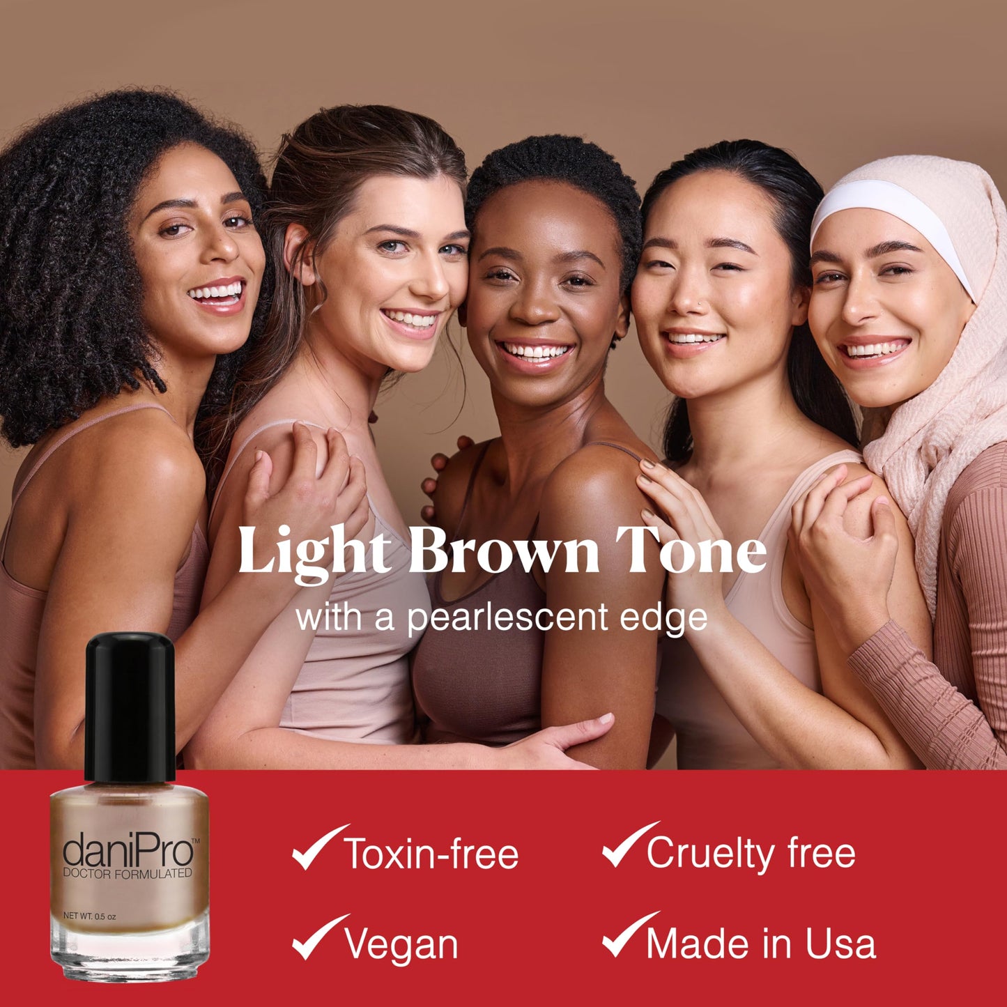daniPro Doctor Formulated Nail Polish Babe It's You-Pearlescent Mocha Fingernail Polish & Toenail Polish, 0.5 oz with Undecylenic Acid, Biotin Beauty & Personal Care daniPro