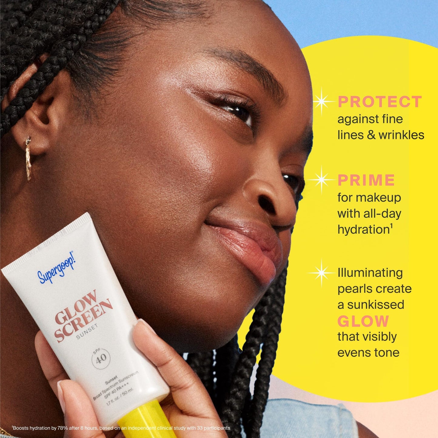 Supergoop! Glowscreen SPF 40, Sunrise (Champagne Glow) - 1.7 fl oz - Glowy Primer + Broad Spectrum Tinted Sunscreen - Helps Filter Blue Light