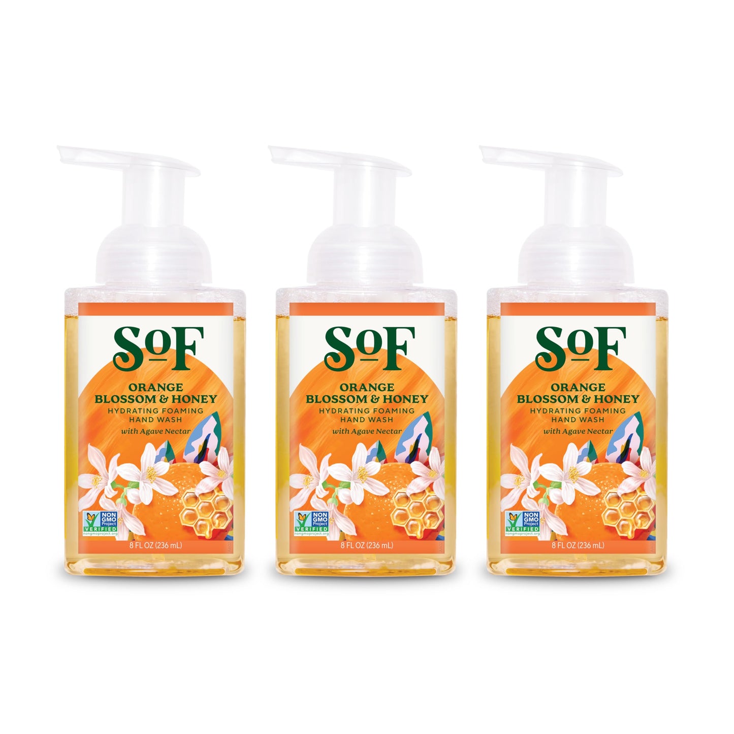 South Of France SoF Hydrating Foaming Hand Wash - With Organic Agave Nectar & Coconut Oil- Vegan & Non GMO- Free From Phthalates, Sulfates & Parabens
