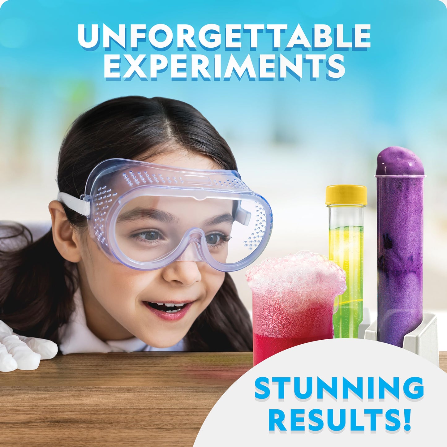 National Geographic Stunning Chemistry Set – Mega Science Kit with 45 Experiments, Volcano & Rocket Launch STEM Projects for Kids Ages 8–12, Science Toys
