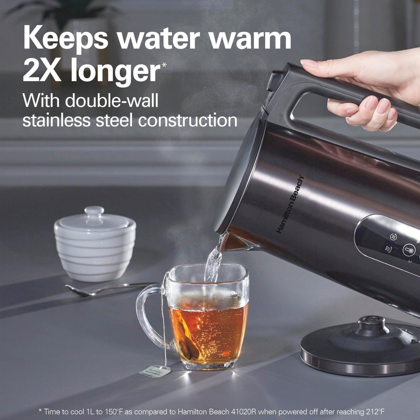 Hamilton Beach Digital Temperature Control Electric Tea Kettle, Hot Water Boiler & Heater 1.7L, 5 Preset Modes + Keep Warm, Fast Boil 1500 Watts, BPA…