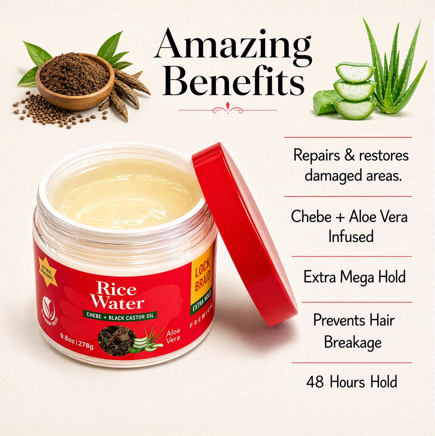 Dr Girls Super Grow Loc & Twists Braiding Conditioning Gel/9.8oz/ Extra Mega Hold (Chebe+Aloe)