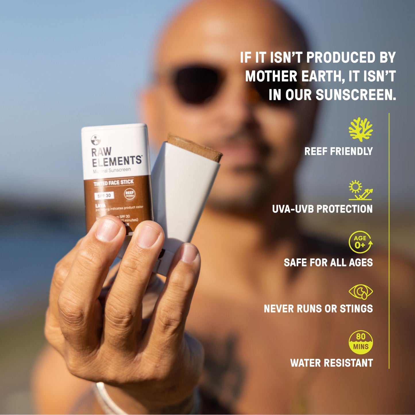 Raw Element Ultra-Moisturizing Face Tint Sunscreen, SPF 30+, Non Toxic Mineral Face Cream, Non Nano Zinc Oxide, Reef Friendly, Safe for All Ages, 0.5