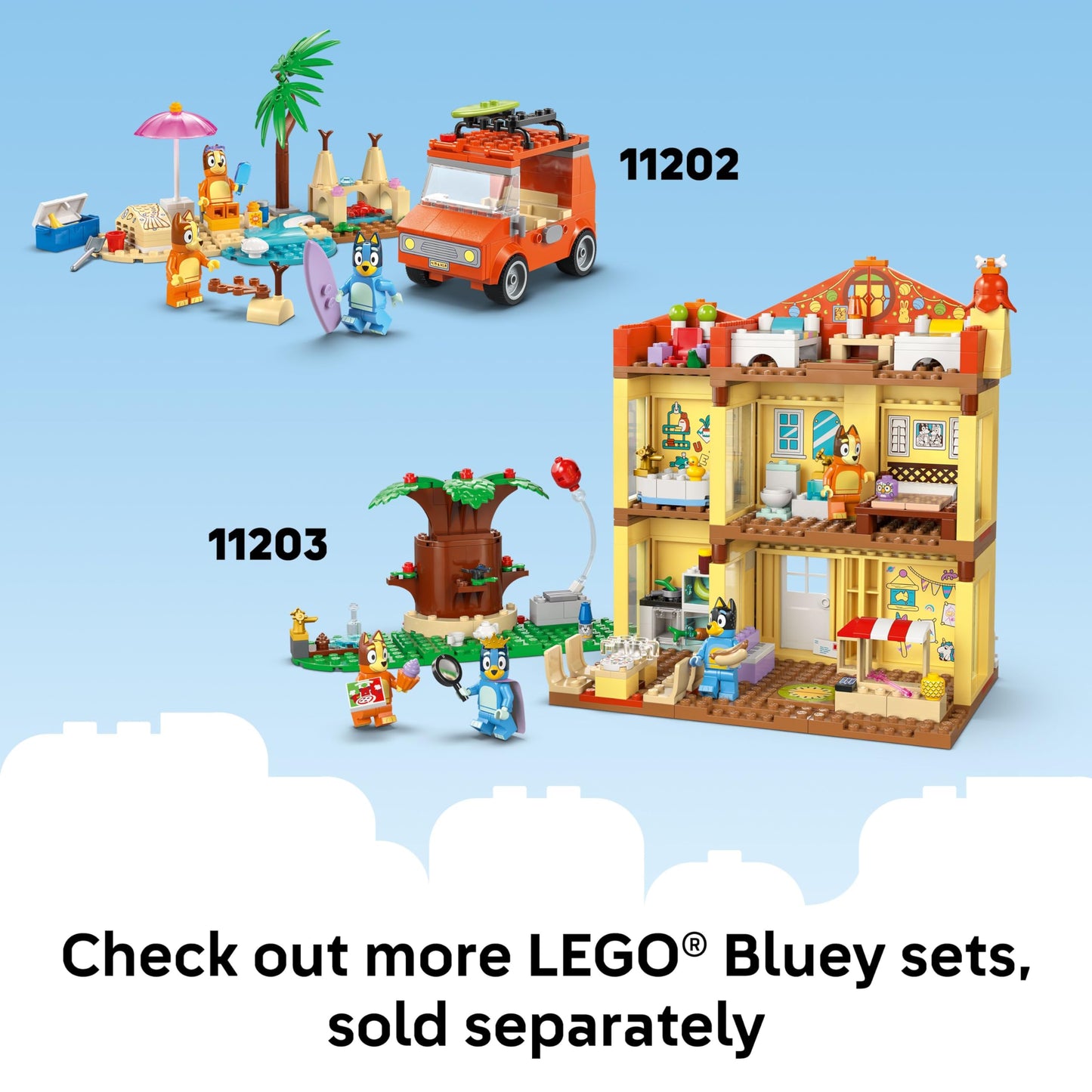 LEGO Bluey Playground Fun 11201, Sensory Building Blocks with Bluey & Chloe, Preschool Pretend Play & Learning Toy, Gift for Kids Ages 4+