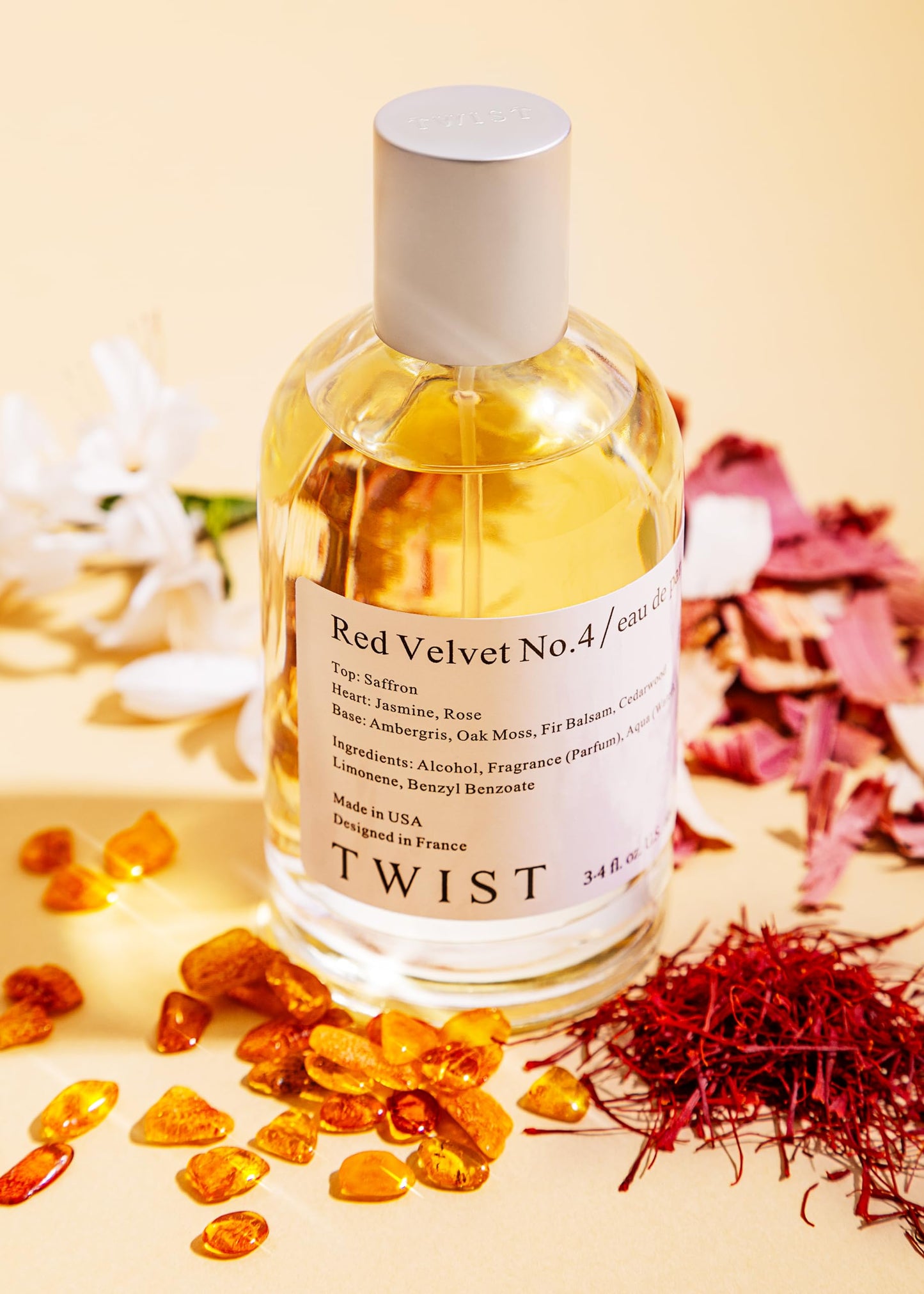 Twist - Red Velvet No. 4 - Eau De Parfum Inspired by MFK Baccarat Rouge 540, Long-Lasting Perfume For Women & Men, Paraben Free, Vegan, Clean