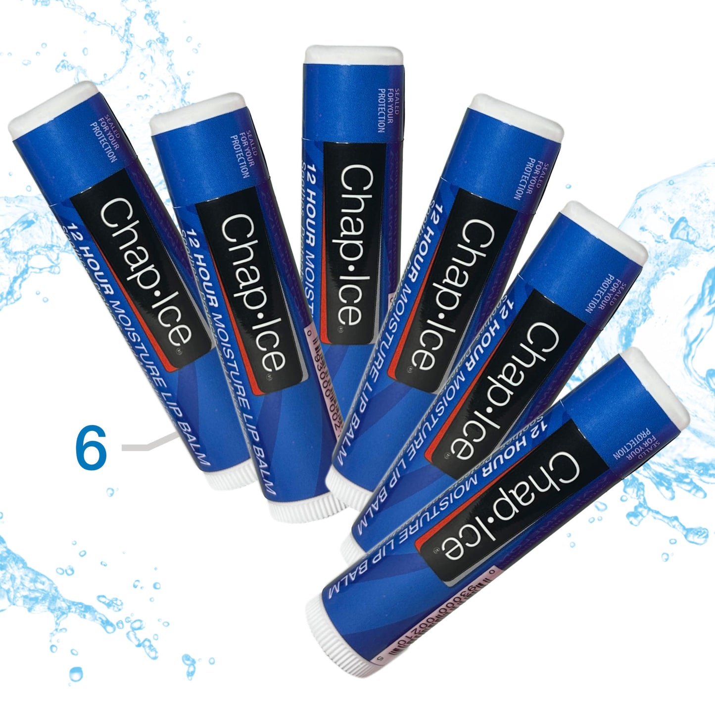 Moisturizing Lip Balm SPF 15 - 6 Pack Lip Balm Sticks, Hydrating & Protective Formula