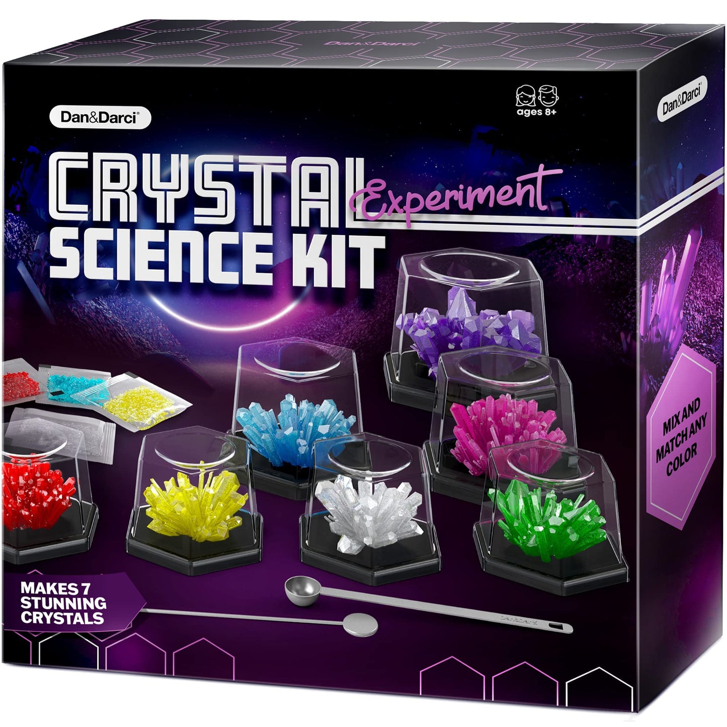 Dan&Darci Crystal Growing Kit for Kids – Fun Science Experiment Gift for Boys & Girls Ages 8–14, Cool Arts & Crafts STEM Project Toy