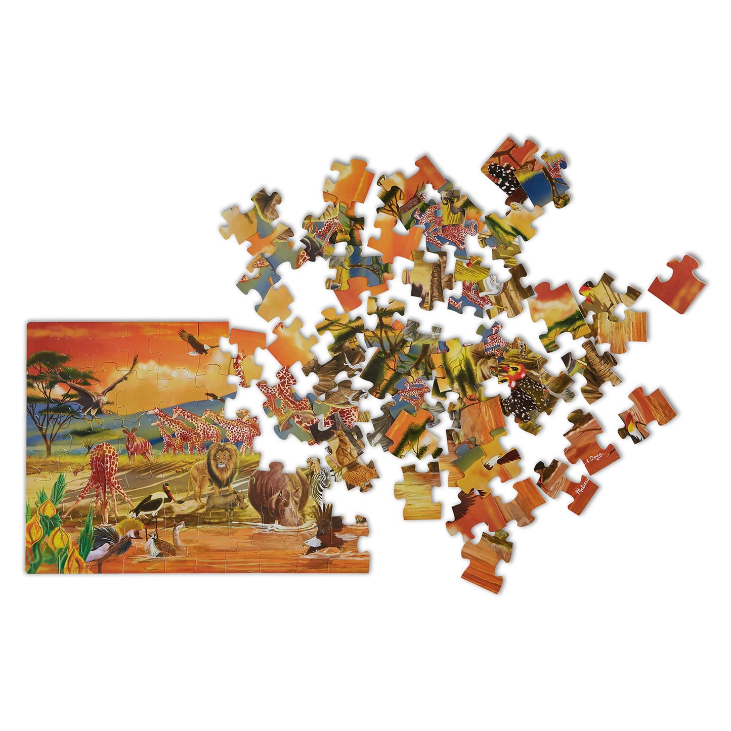 Melissa & Doug African Plains Safari Jumbo Jigsaw Floor Puzzle (100 pcs, Over 4 feet Long)