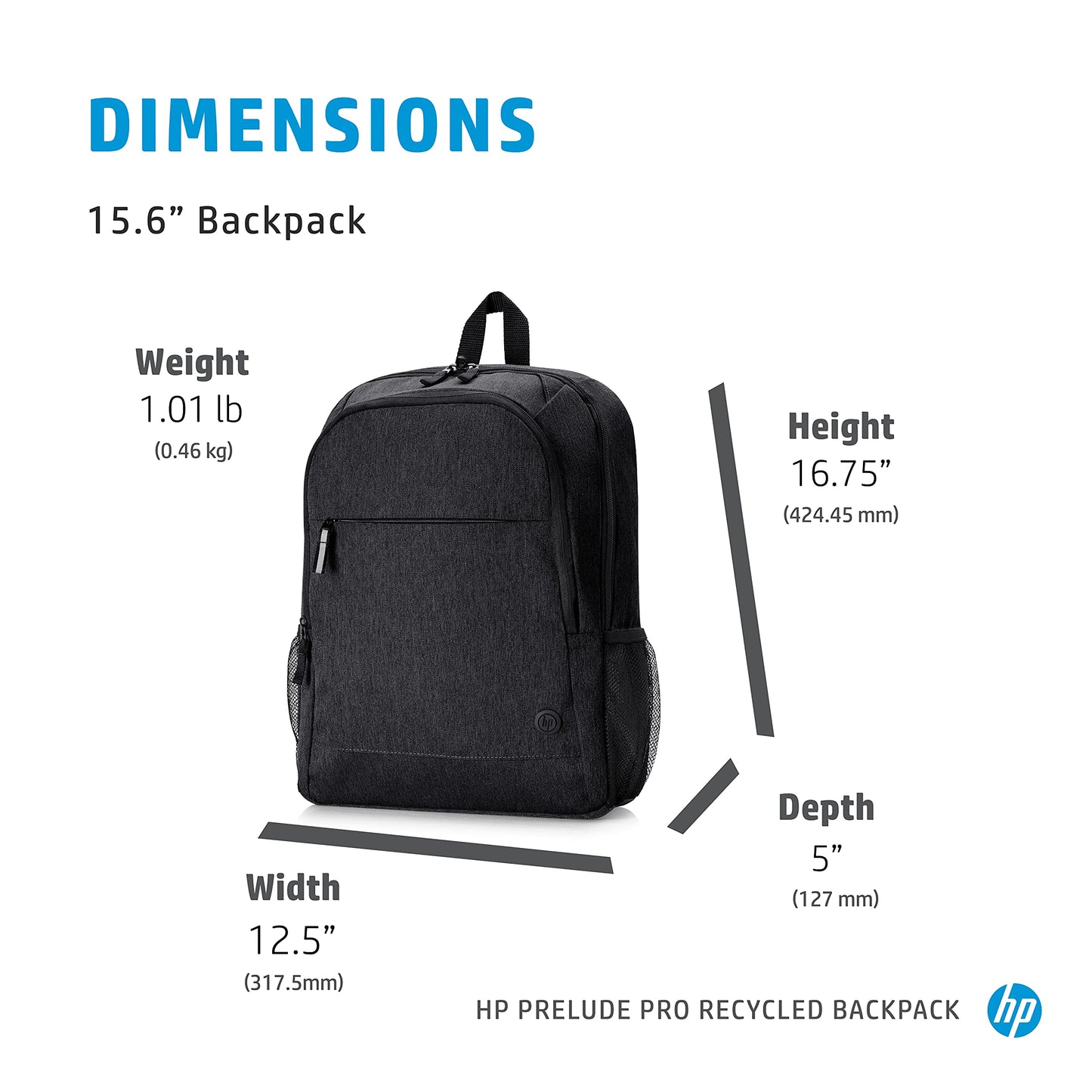 HP Prelude Pro Carrying Case (Backpack) for 15.6" HP Notebook, Workstation - Black - TAA Compliant - Water Resistant, Bump Resistant, Scratch Resistant, Abrasion Resistant - Fabric Body - Shoulder Str