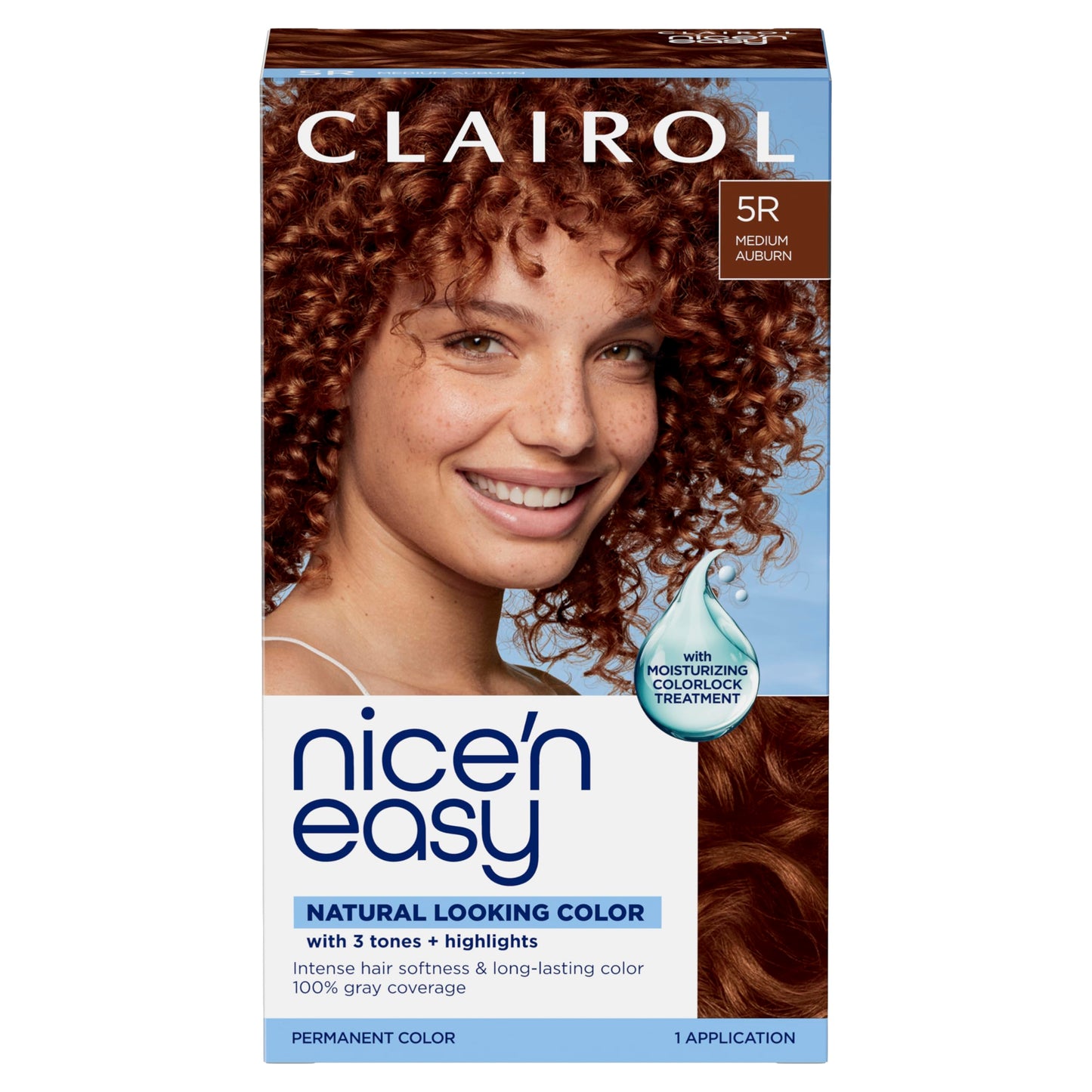 Clairol Nice'n Easy Permanent Hair Dye, 5R Medium Auburn | 100% Gray Coverage | Long?Lasting, Natural?Looking Color & Shine | Pack of 1