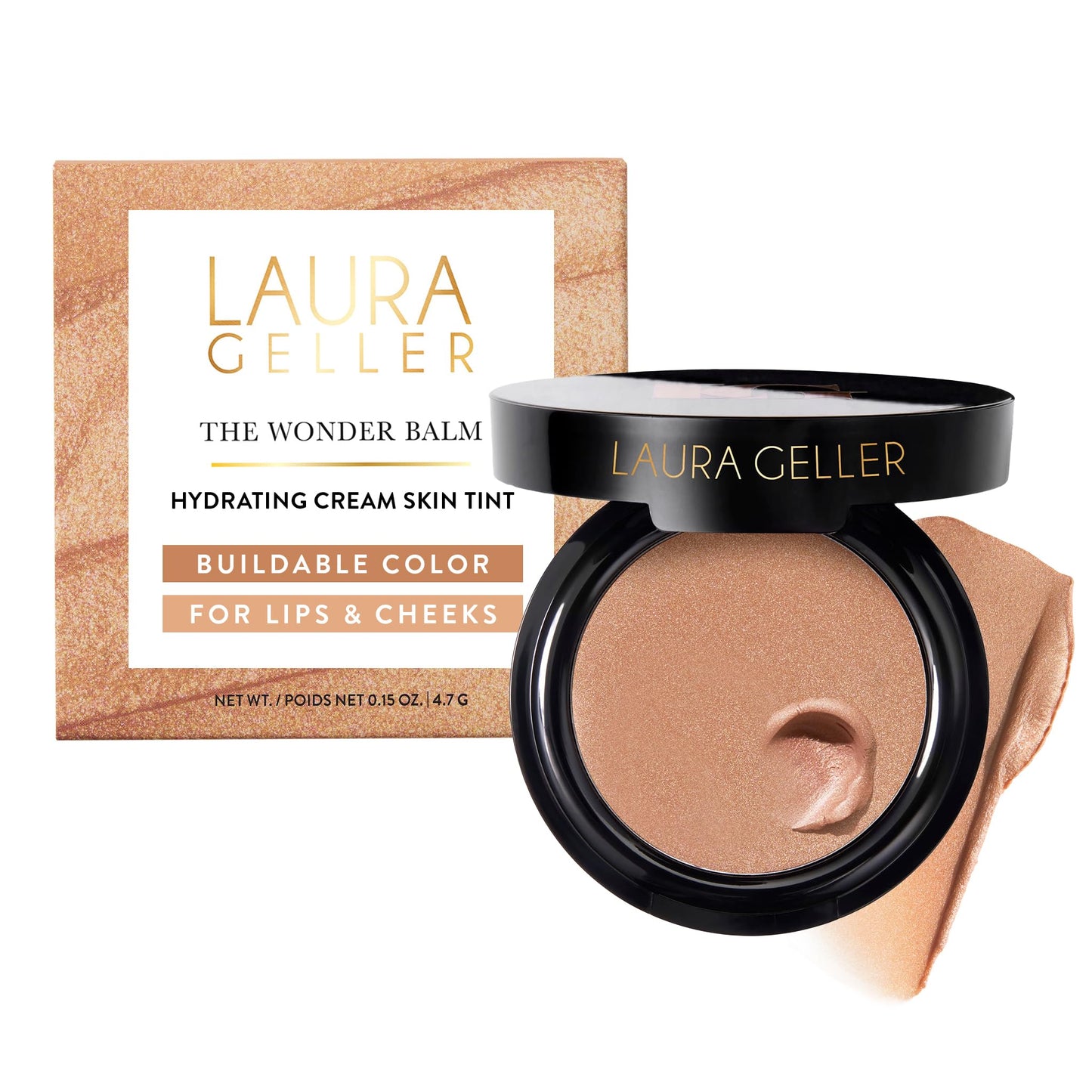 LAURA GELLER NEW YORK The Wonder Balm Cream Blush - Honey Haze - Hydrating Multi-Use Cheek & Lip Color - Squalane & Sunflower Oil - Lightweight Beauty and Personal Care LAURA GELLER NEW YORK Default Title