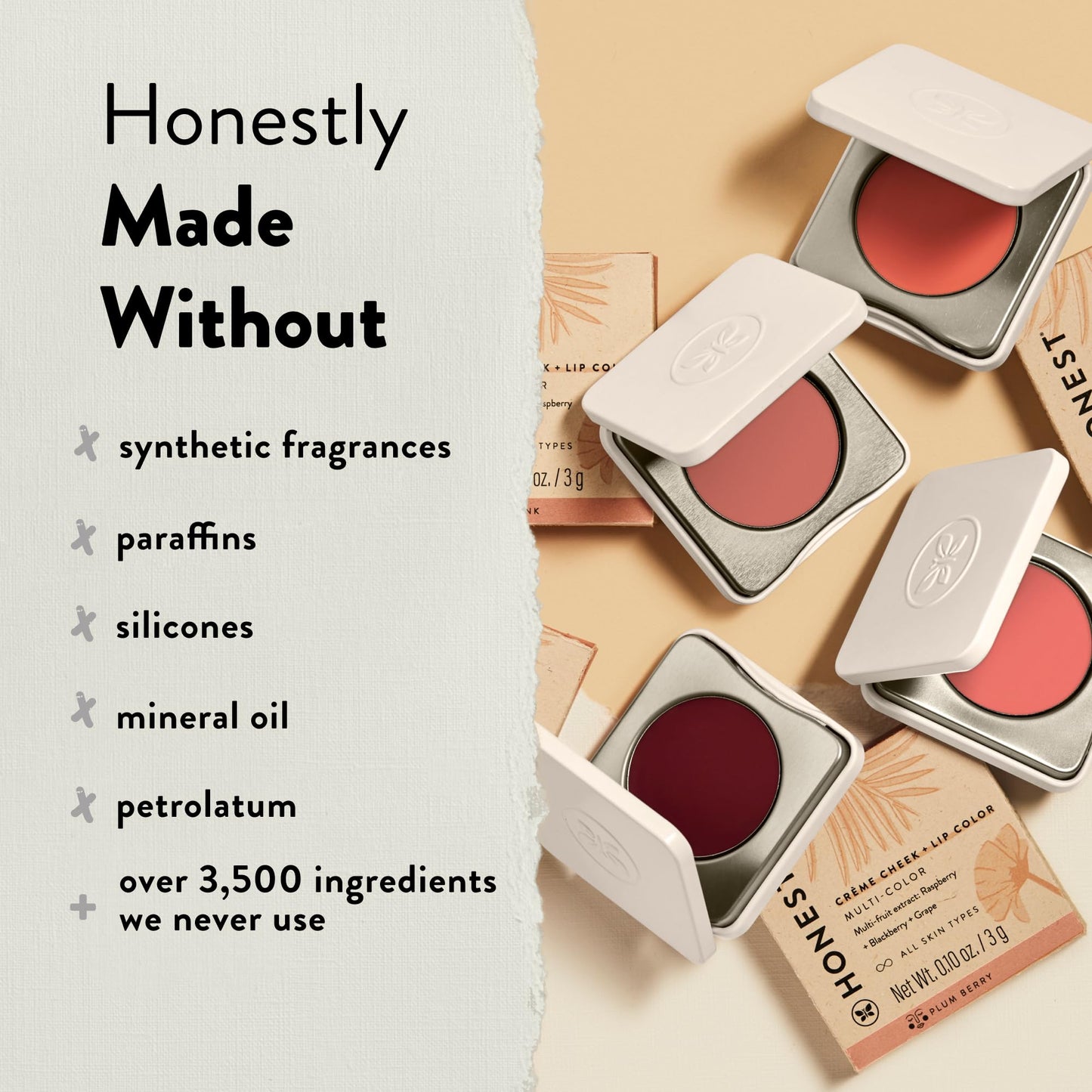 Honest Beauty 2-in-1 Creme Cheek Blush + Lip Color | EWG Verified, Vegan + Cruelty Free | Lush Lilac, .1 oz