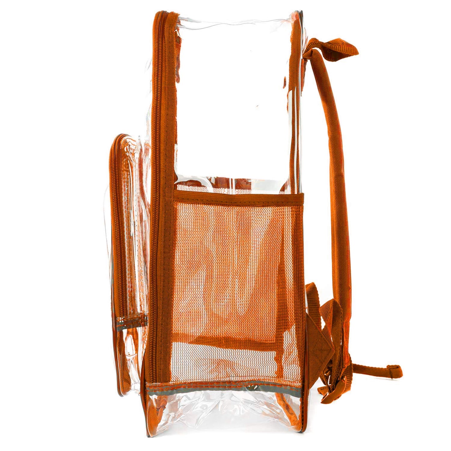 NiceAndGreat Heavy Duty Clear Backpack Transparent Quality School Bag Large See Through Student Daypack Security Workbag Orange