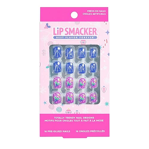 Lip Smacker Original & Best Holiday Press On Nails Stocking Christmas Gifts For Girls Kids