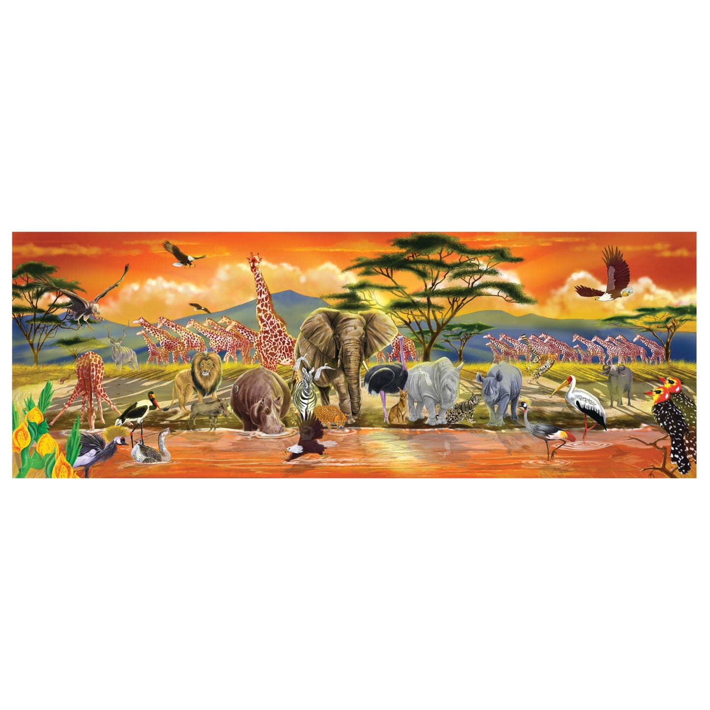 Melissa & Doug African Plains Safari Jumbo Jigsaw Floor Puzzle (100 pcs, Over 4 feet Long)