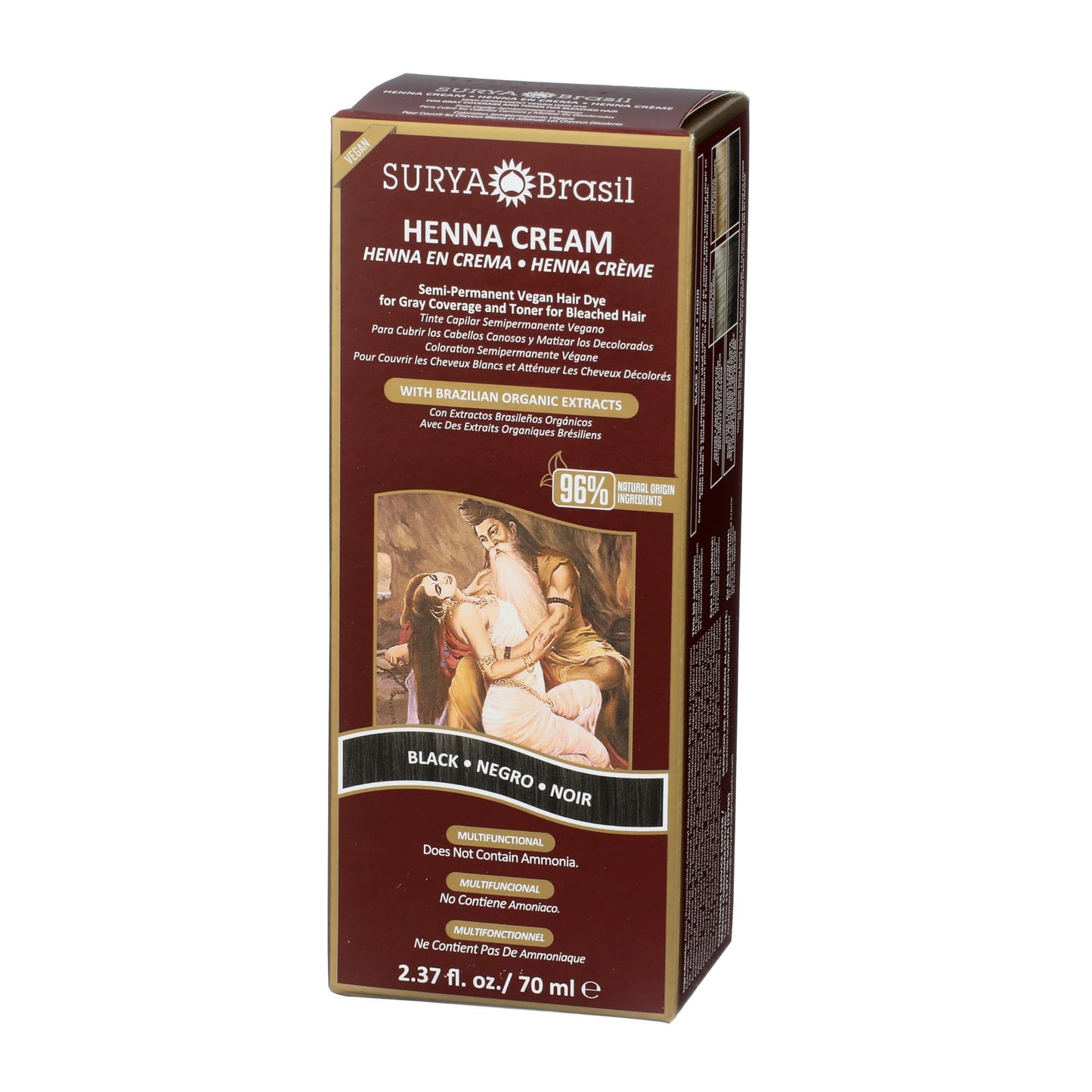 Surya Brasil Henna Cream Black - 2.31 Ounces - 3 PACK