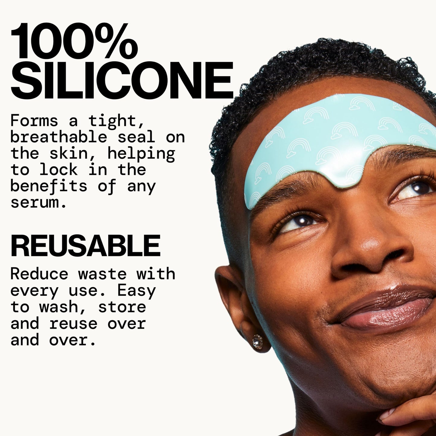 Pacifica Reusable Brow Mask - 100% Silicone Forehead Wrinkle Patch for Brow Lift, Reusable Anti-Wrinkle Pad Smooths Frown Lines, Vegan