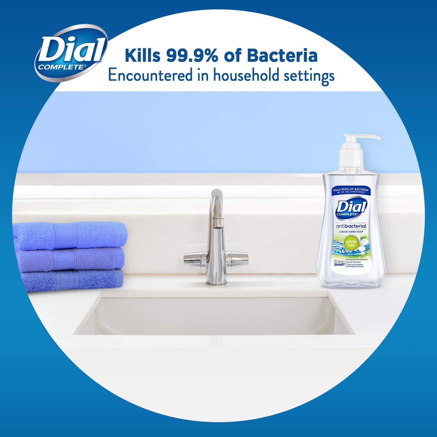 Dial Antibacterial Liquid Hand Soap, White Tea, 7.5 Ounce