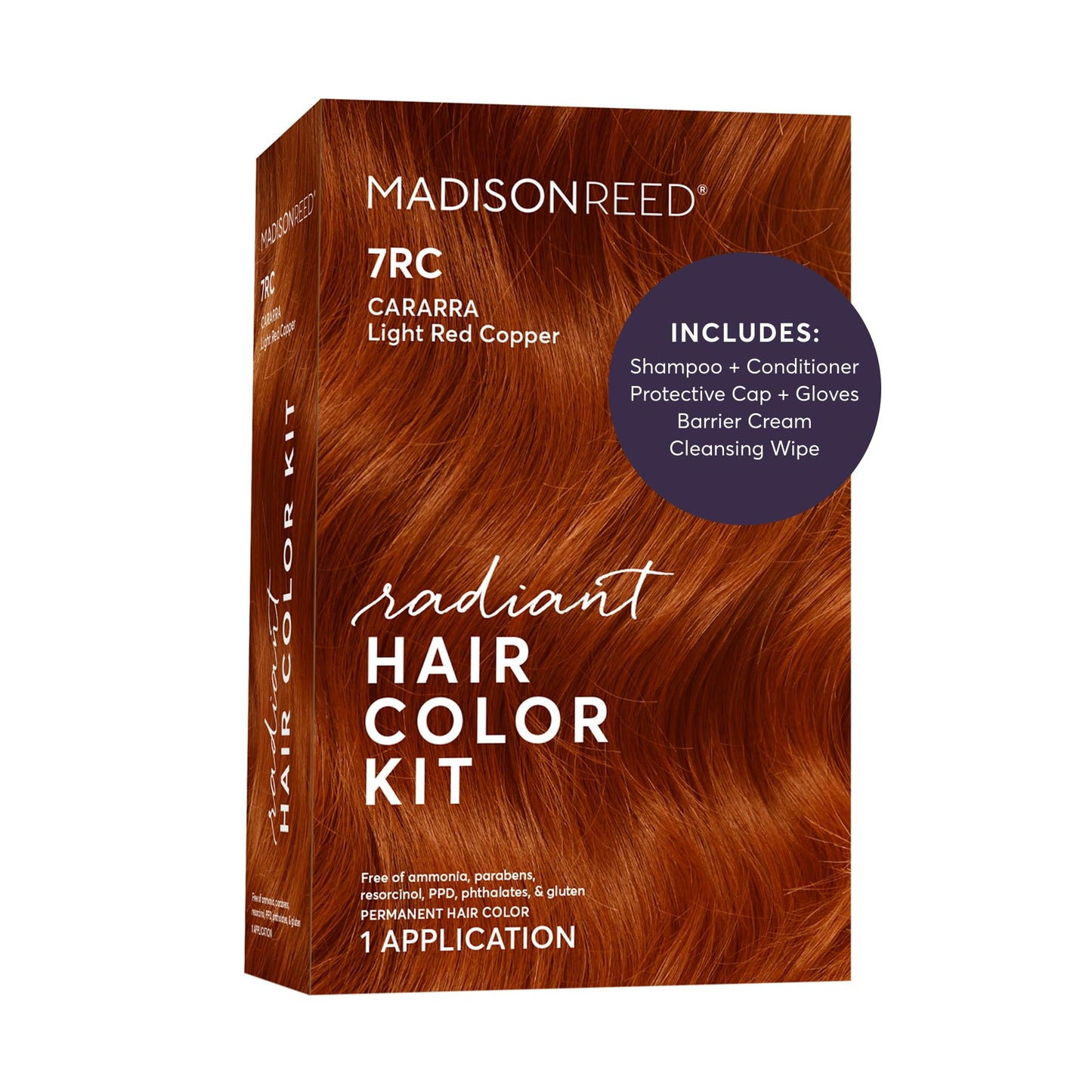 Madison Reed Radiant Hair Color Kit - 7RC Light Ginger Red with Copper Tones (Carrara Crimson), Vivid Permanent Hair Dye for Bold Color & Maximum
