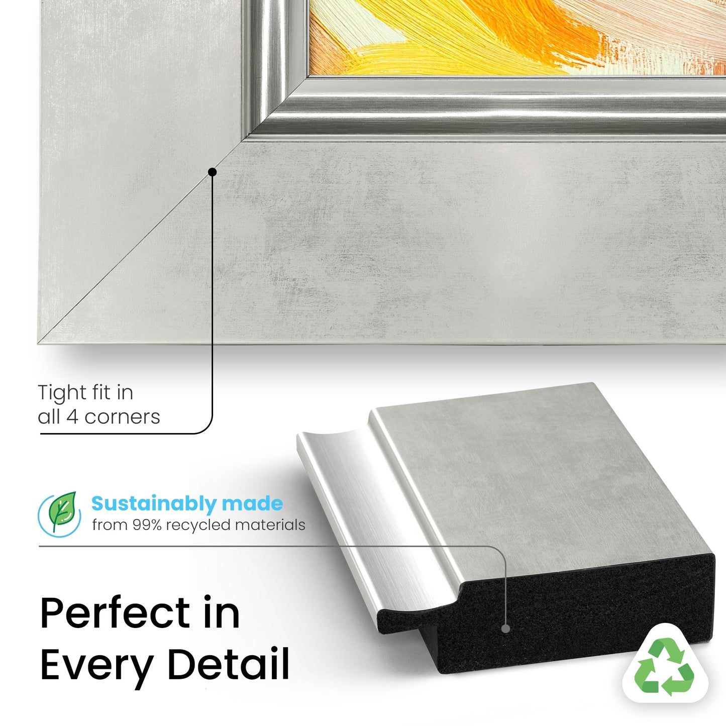 Contemporary Silver 85" Premiere Deco TV Frame - Compatible ONLY with Samsung The Frame TV and Pro TVs (Fits 2021-2025, LS03A,