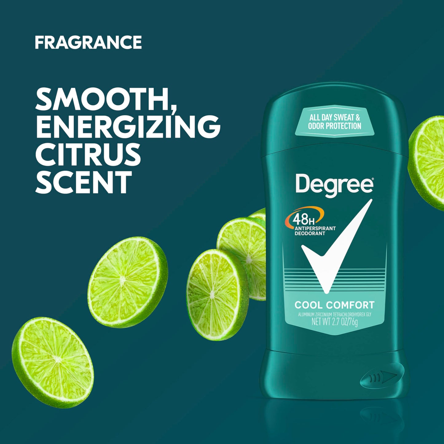 Degree Men Antiperspirant Deodorant Stick Cool Comfort 48 Hour Protection Non Irritating 2.7 oz