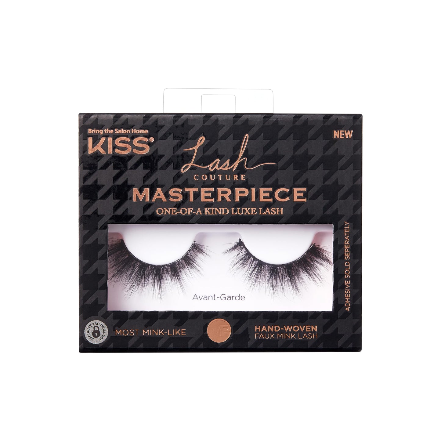 KISS Lash Couture Masterpiece Hand-Woven Faux Mink False Eyelashes, Style ‘Avant-Garde’, 12mm, Easy to Apply, Reusable, Vegan, Cruelty Free, 1 Pair