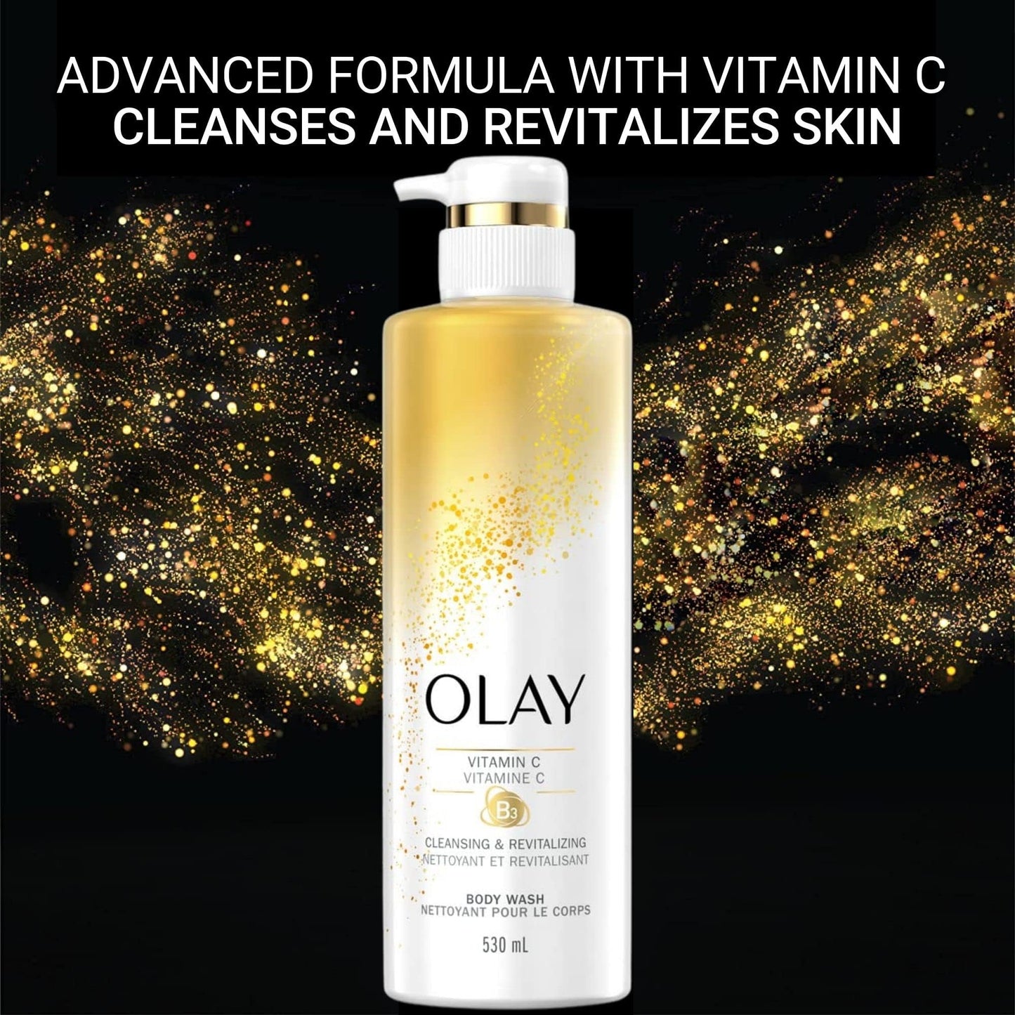 Olay Body Wash with Vitamin C & B3, Nourishing & Revitalizing, 17.9 FL.OZ (530 ml) - Pack of 2