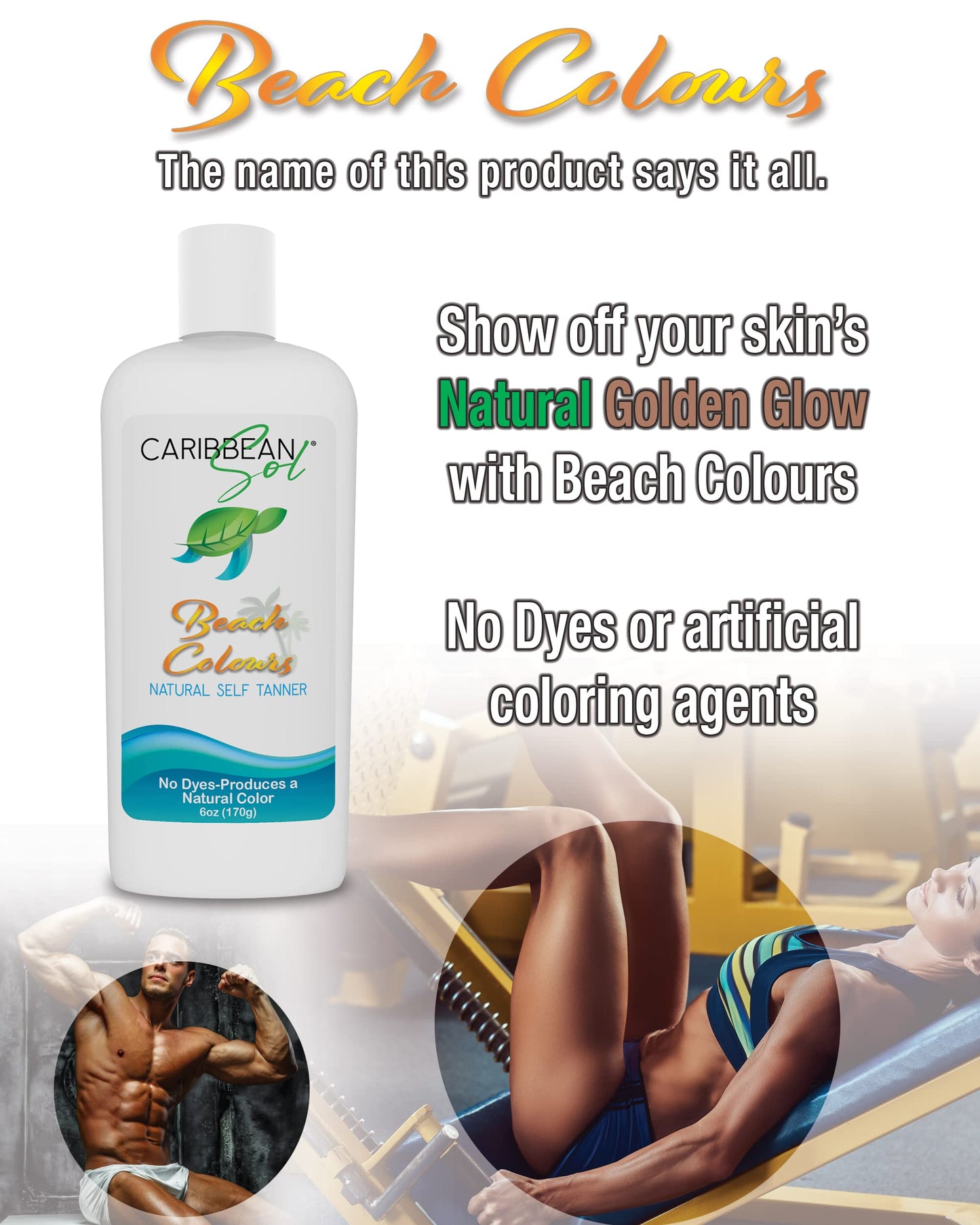 Beach Colours Natural Self Tanner, 6oz - Sunless Instant Self-Tanning Lotion for Women, Paraben-Free, Fragrance-Free, No Orange Streaks, Fake Bronzing