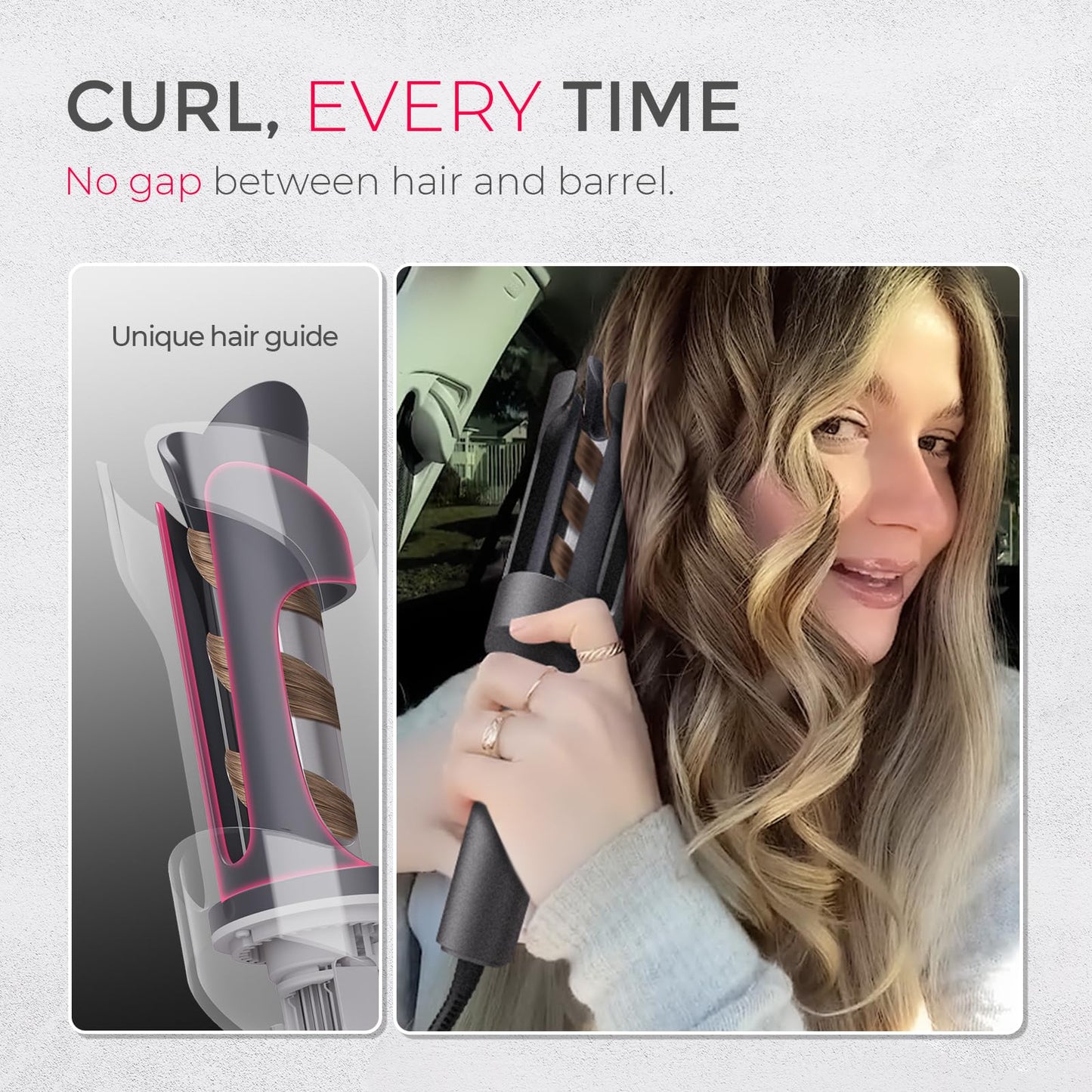TYMO Automatic Rotating Curling Iron - TYMO CURLPRO Beach Waves Curling Wand, Portable Hair Curler, 500 Million Ionic, Dual Voltage & Lightweight Beauty and Personal Care TYMO