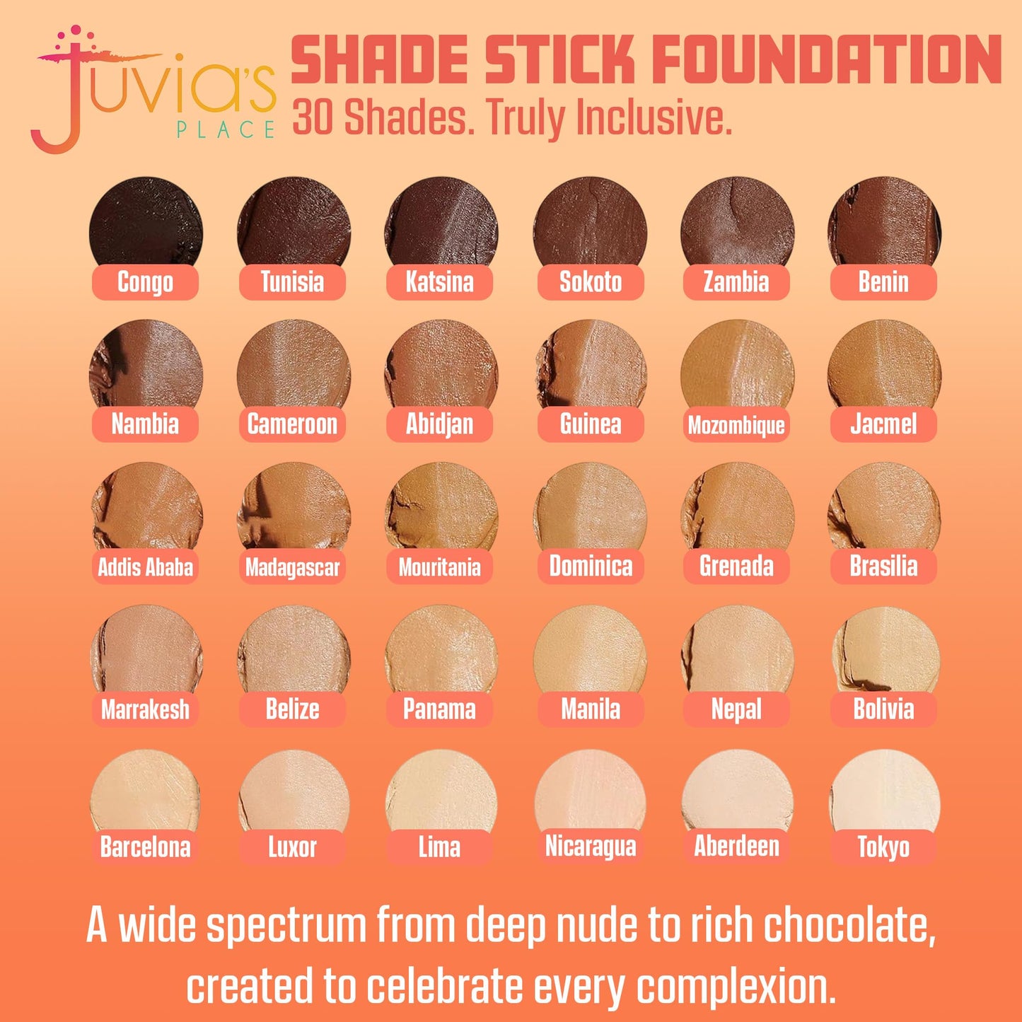 Juvia's Place The Shade Stick Foundation - Luxor - Light with Neutral Undertone for Fair to Light Skin Tones, Buildable Coverage for Foundation, Concealer & Contour, Creamy Formula, 0.34 oz